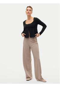 Vero Moda Spodnie materiałowe Berlin 10318454 Beżowy Wide Leg. Kolor: beżowy. Materiał: syntetyk #2