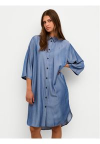 Kaffe Sukienka koszulowa Leonora 10508304 Niebieski Loose Fit. Kolor: niebieski. Materiał: wiskoza. Typ sukienki: koszulowe