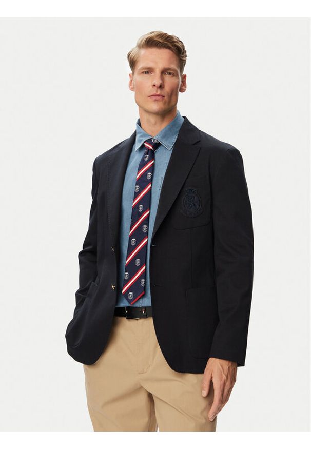 TOMMY HILFIGER - Tommy Hilfiger Krawat MW0MW43987 Granatowy. Kolor: niebieski. Materiał: jedwab