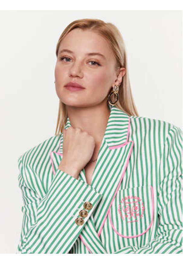 Chiara Ferragni Marynarka 74CBQ710 Zielony Regular Fit. Kolor: zielony. Materiał: bawełna