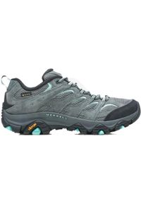 Buty turystyczne damskie Merrell Moab 3 GTX. Kolor: szary, zielony, wielokolorowy, beżowy. Materiał: syntetyk, skóra. Szerokość cholewki: normalna. Styl: sportowy
