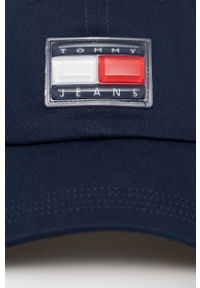 Tommy Jeans czapka z daszkiem bawełniana kolor granatowy wzorzysta. Kolor: niebieski. Materiał: bawełna #5