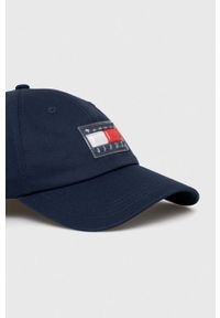 Tommy Jeans czapka z daszkiem bawełniana kolor granatowy wzorzysta. Kolor: niebieski. Materiał: bawełna #4
