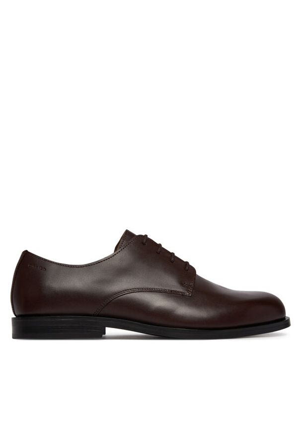 Calvin Klein Półbuty Ess Rubber Derby Lth HM0HM02056 Brązowy. Kolor: brązowy. Materiał: skóra