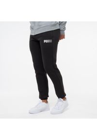 Decathlon - Spodnie fitness męskie Puma. Kolor: czarny. Materiał: bawełna, materiał, dresówka. Sport: fitness #1