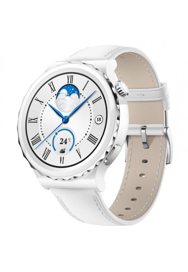 HUAWEI - Smartwatch Huawei Watch GT 3 Pro 43mm Classic. Rodzaj zegarka: smartwatch. Materiał: skóra, materiał. Styl: sportowy, elegancki, klasyczny, retro