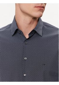 Calvin Klein Koszula Geometric Print K10K112609 Granatowy Slim Fit. Kolor: niebieski. Materiał: bawełna. Wzór: nadruk