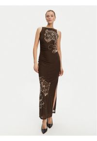 Guess Sukienka codzienna W5YK19 KCZC2 Brązowy Regular Fit. Okazja: na co dzień. Kolor: brązowy. Materiał: syntetyk. Typ sukienki: proste. Styl: casual
