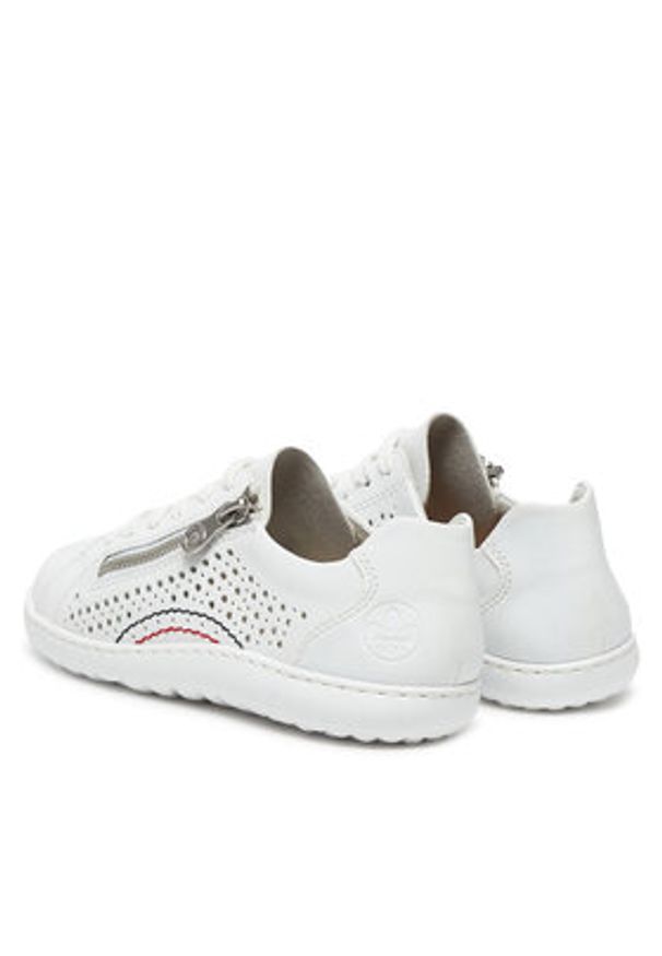 Rieker Sneakersy 52824-80 Biały. Kolor: biały. Materiał: skóra