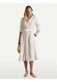 Lauren Ralph Lauren - LAUREN RALPH LAUREN Sukienka koszulowa 200P13687001 Biały Regular Fit. Kolor: biały. Materiał: len. Typ sukienki: koszulowe #1
