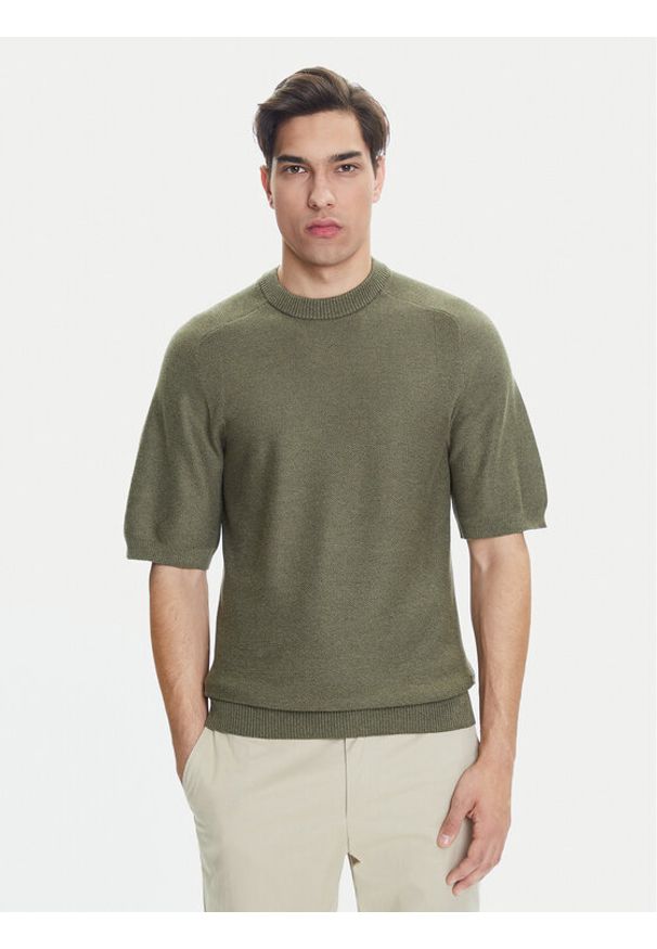 BOSS Sweter Kencel 50545678 Zielony Regular Fit. Kolor: zielony. Materiał: syntetyk