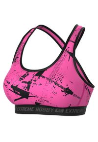 EXTREME HOBBY - Stanik Sportowy Fitness Extreme Hobby NEO. Kolor: różowy. Materiał: poliester, elastan. Sport: fitness #1