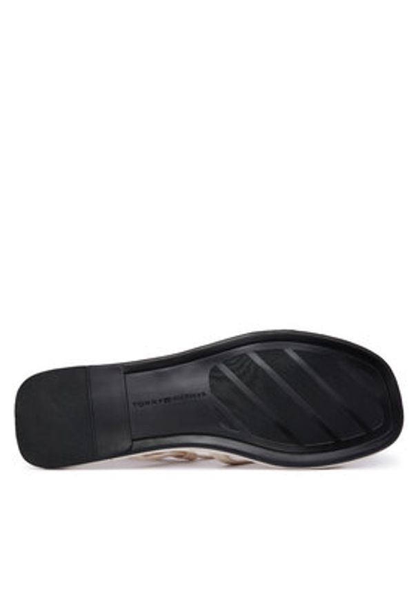 TOMMY HILFIGER - Tommy Hilfiger Sandały Flat Strappy FW0FW09220 Kremowy. Kolor: kremowy. Materiał: skóra