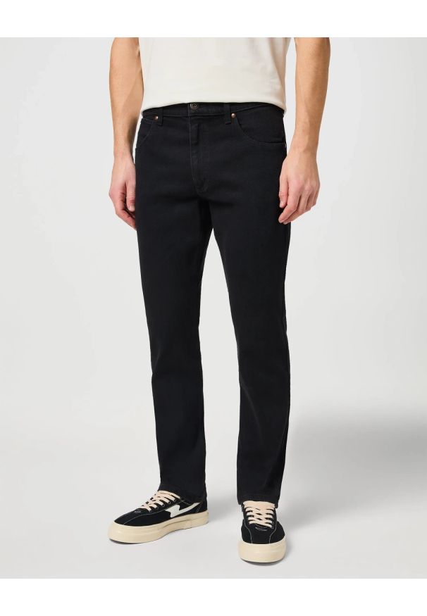 Wrangler - MESKIE SPODNIE WRANGLER REGULAR BLACK RINSE 112125980