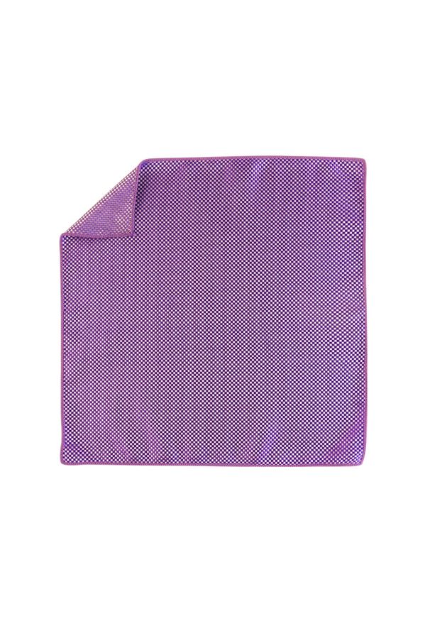 Modini - Fioletowa poszetka w kratkę EC19. Kolor: fioletowy. Materiał: żakard, tkanina. Wzór: kratka