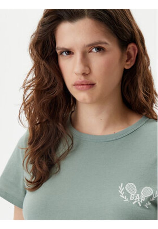 GAP - Gap T-Shirt 723653-04 Zielony Regular Fit. Kolor: zielony. Materiał: bawełna