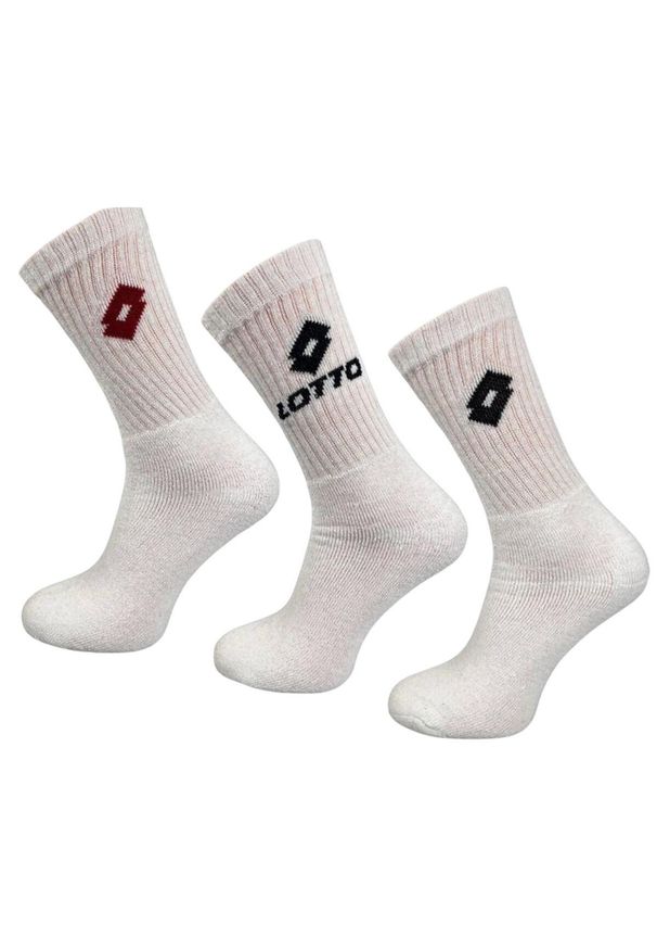 LOTTO - Męskie Skarpetki Frotte (zestaw 3 Sztuk). Kolor: biały. Sport: turystyka piesza