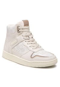 Coach Sneakersy Hi Top Coated Canvas CD304 Beżowy. Kolor: beżowy. Materiał: skóra