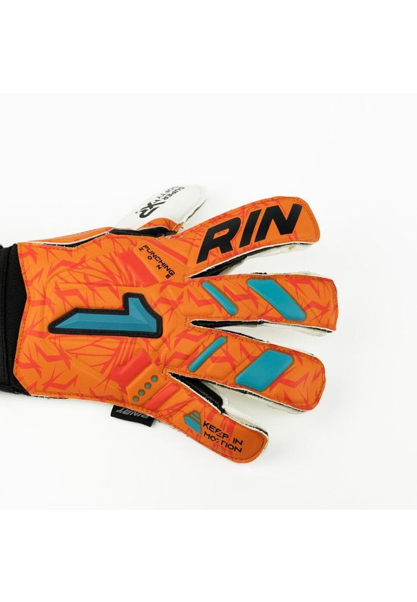 RINAT - Dziecięce rękawice bramkarskie Rinat Egotiko Vengador Prime. Kolor: pomarańczowy. Sport: piłka nożna