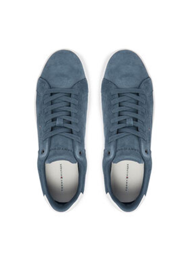 TOMMY HILFIGER - Tommy Hilfiger Sneakersy Th Court Suede FM0FM05824 Niebieski. Kolor: niebieski. Materiał: zamsz, skóra
