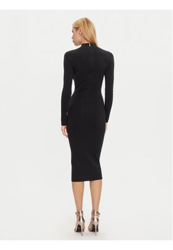 MICHAEL Michael Kors Sukienka dzianinowa MF482Q14VR Czarny Slim Fit. Kolor: czarny. Materiał: wełna