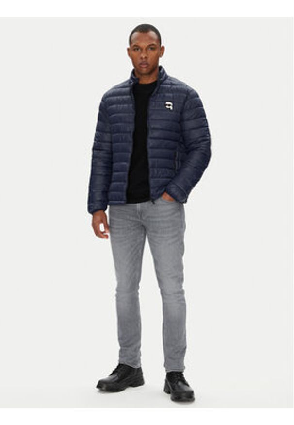 Karl Lagerfeld - KARL LAGERFELD Kurtka przejściowa 505710 553590 Granatowy Regular Fit. Typ kołnierza: dekolt w karo. Kolor: niebieski. Materiał: syntetyk