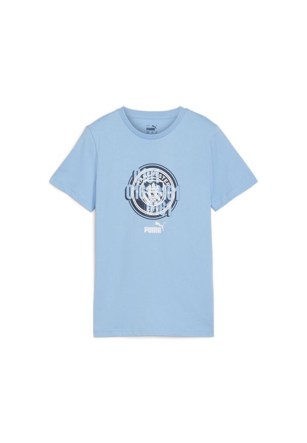 Puma - Młodzieżowa koszulka ftblCULTURE Manchester City PUMA Team Light Blue. Kolor: niebieski. Materiał: guma. Wzór: nadruk. Sport: piłka nożna