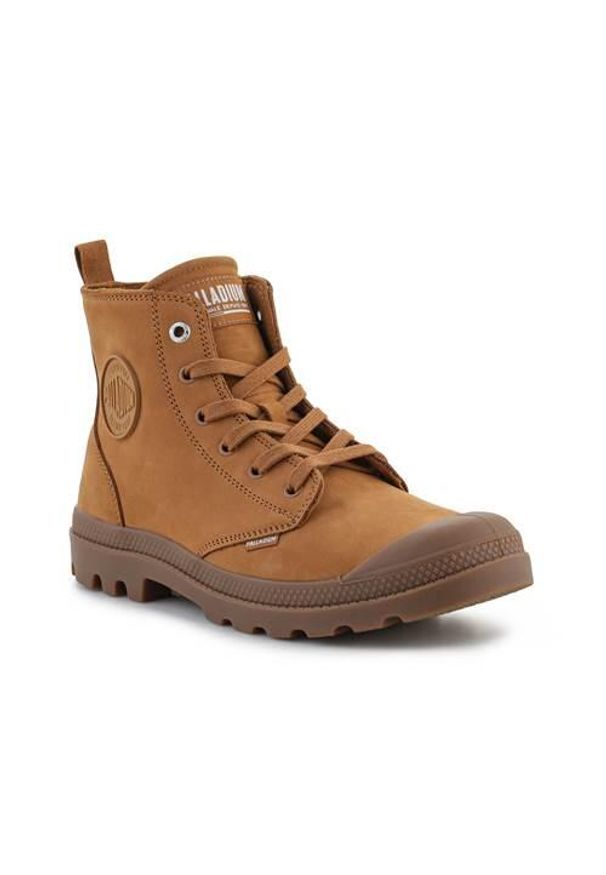 Buty do chodzenia męskie Palladium Pampa Hi Zip Apple Cinnamon. Zapięcie: sznurówki. Kolor: brązowy. Materiał: tkanina, materiał, skóra, syntetyk. Szerokość cholewki: normalna. Sport: turystyka piesza