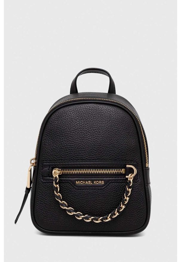 MICHAEL Michael Kors plecak skórzany damski kolor czarny mały gładki. Kolor: czarny. Materiał: skóra. Wzór: gładki