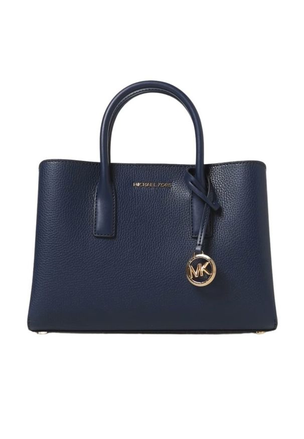 Michael Kors - MICHAEL KORS Granatowa torebka SM Satchel. Kolor: niebieski. Materiał: skórzane. Styl: elegancki, klasyczny