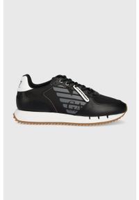 EA7 Emporio Armani sneakersy kolor czarny. Nosek buta: okrągły. Zapięcie: sznurówki. Kolor: czarny. Materiał: guma