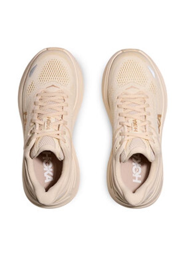 HOKA - Hoka Buty do biegania Bondi 9 1162012 Beżowy. Kolor: beżowy. Materiał: materiał