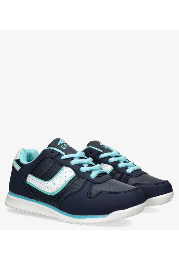 Casu - Granatowe buty sportowe sznurowane casu ld11c-10. Kolor: niebieski