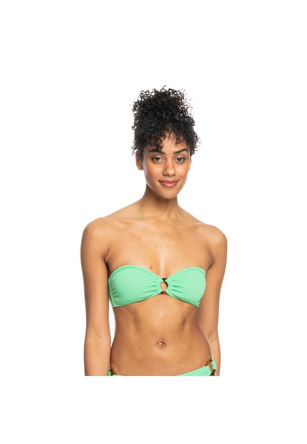Roxy - Góra od stroju kąpielowego ROXY Color Jam Bandeau. Kolor: zielony
