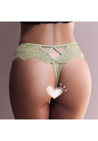 Intica - Stringi koronkowe z ozdobną gumką Lebbie. Kolor: różowy. Materiał: koronka. Wzór: koronka #6