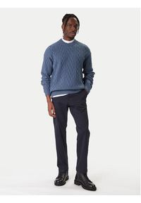 BOSS Sweter Kableto 50548689 Granatowy Regular Fit. Kolor: niebieski. Materiał: wełna #3