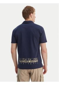Napapijri Polo E-Reflect NP0A4H4B Granatowy Relaxed Fit. Typ kołnierza: polo. Kolor: niebieski. Materiał: bawełna #5