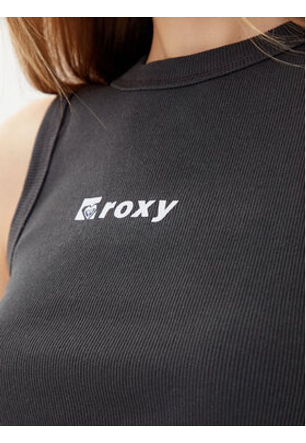 Roxy Top ERJKT04261 Szary Slim Fit. Kolor: szary. Materiał: bawełna