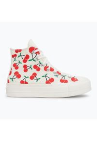 Trampki damskie Converse Chuck Taylor All Star Lift Platform Cherries Hi. Kolor: czerwony, beżowy, wielokolorowy. Obcas: na platformie