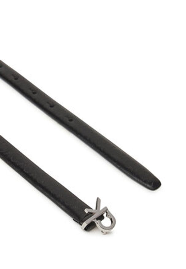 Calvin Klein Pasek Damski Ck Buckle Skinny Belt 1.5_Mono K60K612933 Czarny. Kolor: czarny. Materiał: skóra