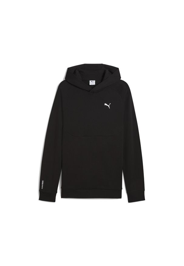 Puma - Młodzieżowa bluza z kapturem PUMATECH PUMA. Typ kołnierza: kaptur. Kolor: czarny. Wzór: aplikacja, nadruk. Sport: bieganie