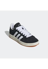 Adidas - Sneakersy męskie ADIDAS Grand Court Base 00s. Kolor: czarny. Materiał: guma, kauczuk, syntetyk. Szerokość cholewki: normalna. Sport: turystyka piesza