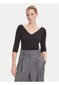 Weekend Max Mara Bluzka Oceano 2525366031 Czarny Slim Fit. Kolor: czarny. Materiał: wiskoza