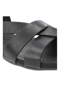 Czarne Sandały Armodo Wygodne Obuwie Damskie. Zapięcie: pasek. Kolor: czarny. Materiał: skóra, len. Wzór: paski. Sezon: lato #7