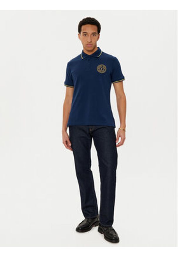 Versace Jeans Couture Polo 78GAGT00 Granatowy Regular Fit. Typ kołnierza: polo. Kolor: niebieski. Materiał: bawełna