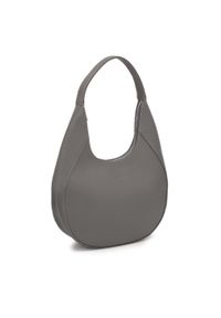 Kazar - Szara torebka na ramię w kształcie półksiężyca. Kolor: szary. Materiał: skórzane. Styl: klasyczny. Rodzaj torebki: na ramię #4