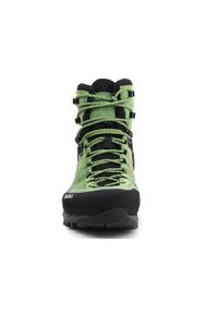 Buty trekkingowe męskie Salewa MS Mtn Trainer Mid Gtx. Wysokość cholewki: za kostkę. Zapięcie: sznurówki. Kolor: wielokolorowy, zielony, czarny, brązowy, czerwony. Materiał: syntetyk, materiał. Szerokość cholewki: normalna