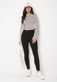 Born2be - Czarne Legginsy z Modelującymi Przeszyciami Selettia. Okazja: na co dzień, na spacer. Kolor: czarny. Styl: klasyczny, casual #6