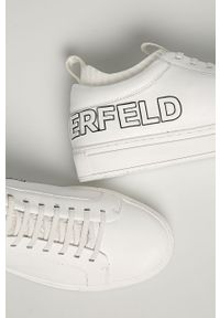 Karl Lagerfeld - Buty skórzane. Nosek buta: okrągły. Zapięcie: sznurówki. Kolor: biały. Materiał: skóra. Szerokość cholewki: normalna #4