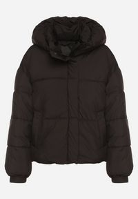 Born2be - Czarna Pikowana Kurtka Puffer z Kapturem i Kieszonką przy Rękawie Galieana. Okazja: na spacer. Typ kołnierza: kaptur. Kolor: czarny. Materiał: dzianina, jeans. Sezon: zima. Styl: elegancki, sportowy #5